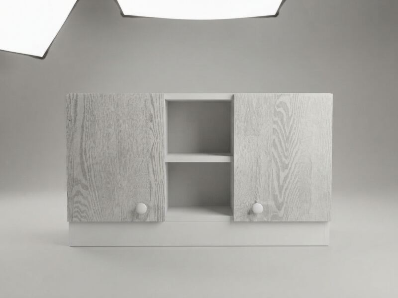 Armoire Grise Effet Chêne en mélamine