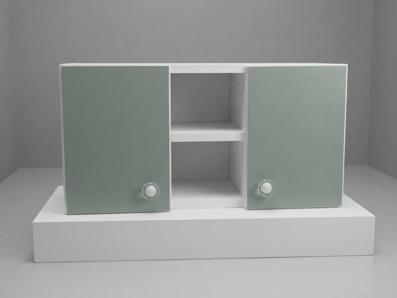 Armoire en mélamine, coloris vert sauge