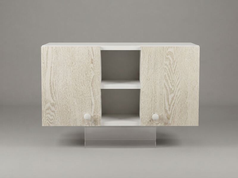 Meuble TV Beige sur Pieds en mélamine