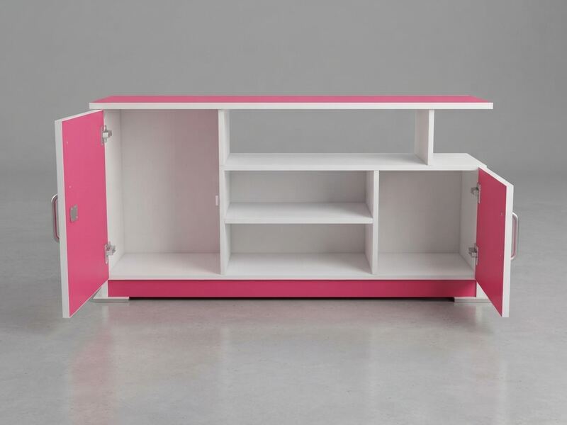 Meuble TV Rose Poudré en mélamine